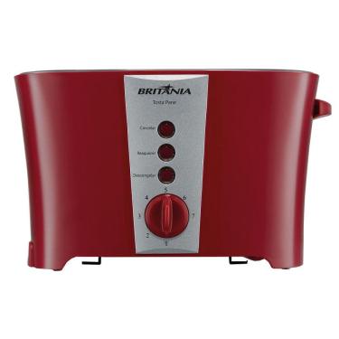 Imagem de Torradeira Britânia Tosta Pane 800W 7 Níveis de Tostagem Vermelha