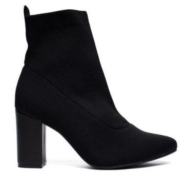 Imagem de Bota Feminina Via Marte Tec. Knit Sock Boot Preto, Preto, 36