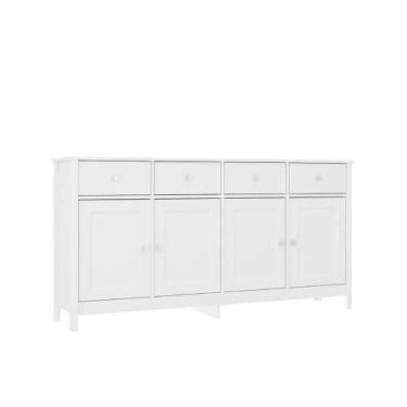 Imagem de Aparador Buffet Ditália 4 Portas 4 Gavetas R-626 Branco - DITÁLIA MÓVE