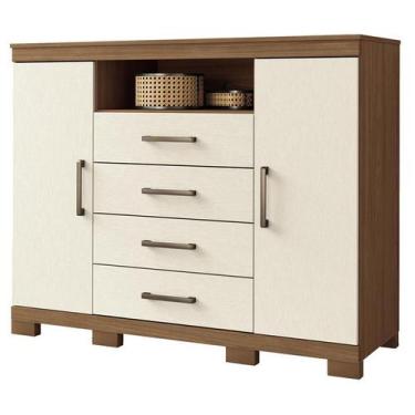 Imagem de Comoda Havana Master com pés Jatobá Areia Acetinado - Santos Andirá - 