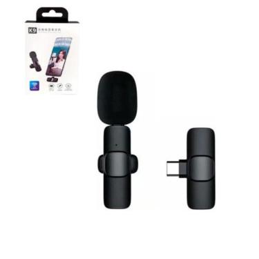 Imagem de Microfone de Lapela K9 - Sem Fio Wireless - USB Tipo-c - Preto - MIC00