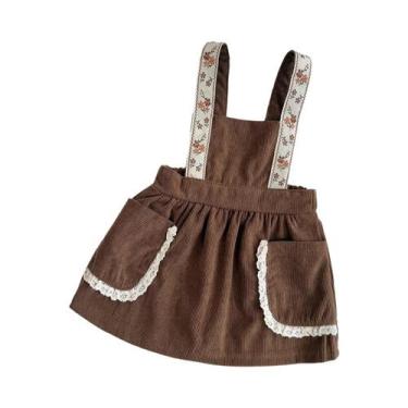Imagem de Saia De Corduroy Para Bebê Menina Com Borda De Renda E Bolso, Roupas S