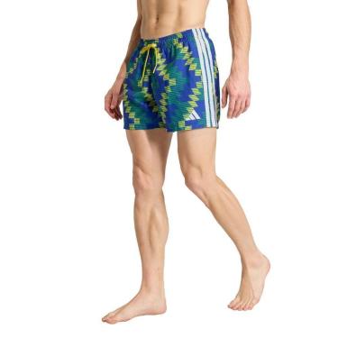 Imagem de Shorts Adidas De Natação Com Estampa Inspirada No Futebol E Costuras De 5 Polegadas-Mas...