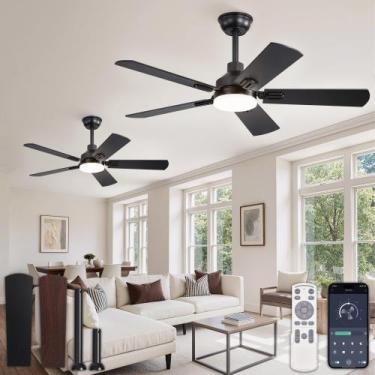 Imagem de Ventilador de Teto ZMISHIBO 44" Preto com Luz LED e Controle Remoto