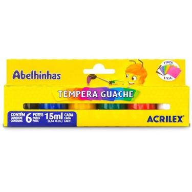 Imagem de Tinta guache 6 cores Acrilex 15 ml