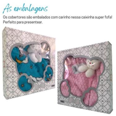 Imagem de Cobertor com Naninha Manta Bebê Microfibra - Djiele, Vermelho Ursinha