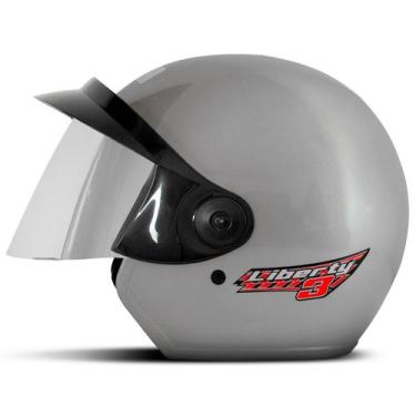 Imagem de Capacetes De Moto Feminino Aberto Barato Liberty Three Viseira Cromada