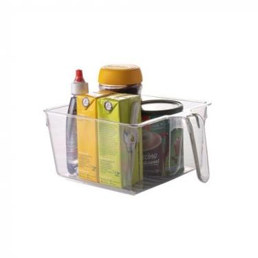 Imagem de Caixa Organizadora Multiuso Quadrado c/ Alça 17x22x10 cm - Plasutil