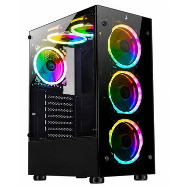Imagem de Gabinete Gamer Rise Mode Glass 06X, Mid Tower, ARGB, ATX, 6 Fans, Pret