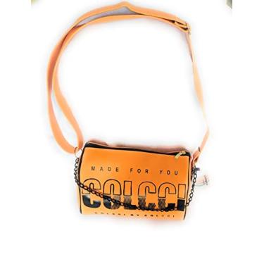 Imagem de Bolsa Feminina Bau Transversal Laranja Luxo
