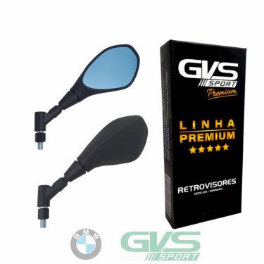 Imagem de Retrovisor GVS BMW GS650/F800 Giro 360° Rosca Padrão Yamaha Lente Convexa Azul