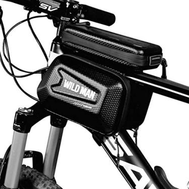 Imagem de WILD MAN — Bolsa rígida para bicicleta com suporte de telefone para celular abaixo de 15 cm