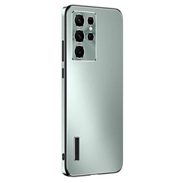 Imagem de Capa para Galaxy S22/S22+/S22 Ultra, ultrafina, leve, proteção total, capa rígida PC com proteção de câmera anti-impressão digital fina, verde, S22 Ultra 17,8 cm