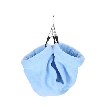 Imagem de Pokerty9 Túnel de pendurar para cama de hamster, rede para hamster, para pequenos suprimentos para animais de estimação, túnel de hamster (azul)