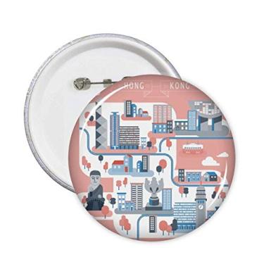 Imagem de Hong Kong lugares famosos arte déco presente alfinetes moda crachá botão emblema acessório decoração 5 peças