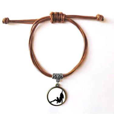 Imagem de DIYthinker Pulseira de dança cachimbo performance dança pulseira de couro corda escondida marrom joia presente