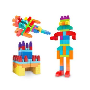 Imagem de Sacola Blocos de Montar Infantil Educativo 240 Peças Blocolândia Dismat