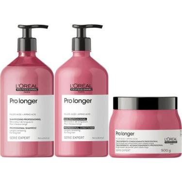 Imagem de Kit Loreal Pro Longer - Shampoo Condicionador 750ml Máscara - L'oréal