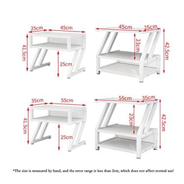 Imagem de Suporte de impressora Suporte de mesa para impressora 3 níveis de armazenamento multifuncional prateleira de livros impressora de piso organizador de espaço de mesa perfeito para escritório sala de estar cozinha impressora de mesa (cor: B, tamanho