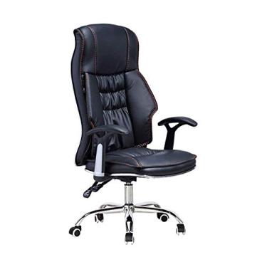 Imagem de Cadeira de escritório com encosto alto, ergonômica, para computador, com apoio lombar, encosto de cabeça, cadeira giratória para mulheres, homens, adultos, ajustável, reclinável, dobrável, moderna,