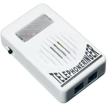 Imagem de Amplificador de campainha de telefone branco extra alto para telefone/toque de telefone com segurança pequeno em tamanho e leve, campainha externa para telefones fixos, telefones e acessórios