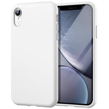Imagem de JETech Capa de Silicone para iPhone XR 6,1 Polegadas, Case Protetora para Corpo Inteiro com Toque Suave e Sedoso, Capinha à Prova de Choque com Forro de Microfibra (Branco)