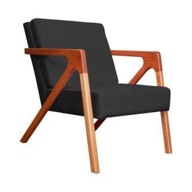 Imagem de Poltrona Luxo Monalisa Suede Cores - DS Estofados, Preto