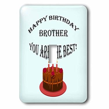 Imagem de 3dRose lsp_211221_1 Happy birthday brother Azul Interruptor de alternância única, multicolorido