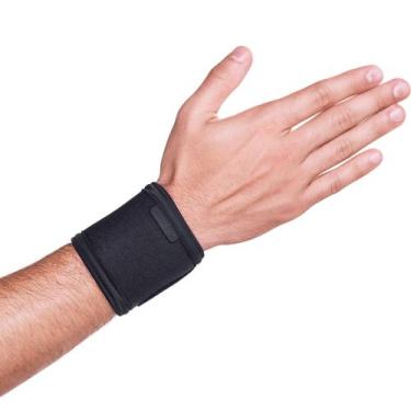 Imagem de Par de Munhequeira Para Punho Preto em Neoprene Tamanho Único - Kestal