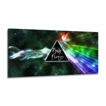 Imagem de Quadro Decorativo Pink Floyd Logo em Tecido Canvas 130x60 - Wall Frame