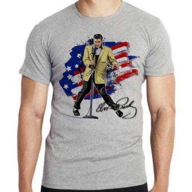 Imagem de Camiseta Elvis Presley bandeira EUA Blusa criança infantil juvenil adu