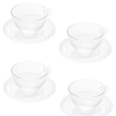 Imagem de Conjunto 4 Xícaras De Chá Com Pires Pearl Wolff 180 Ml Transparente