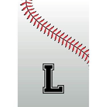 Imagem de L: Monogram Initial Letter Name Baseball Journal/Notebook, Personalized Baseball Gift, Baseball Player Notebook, Baseball Boy Birthday Present, ... gift, 120 Pages of 6" x 9" Lined Notebook