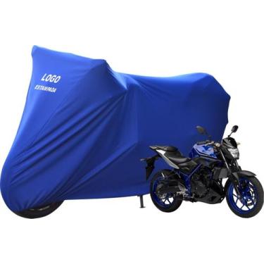 Imagem de Capa Protetora Para Moto Yamaha MT 03 Não Risca Pintura - Mz, Azul
