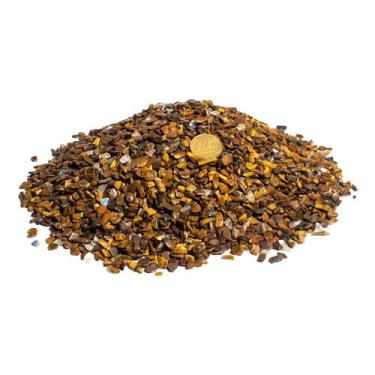 Imagem de 01 Kg Olho de Tigre Rolado Pedra Natural Areia 1 a 5mm TipoB - Cristai
