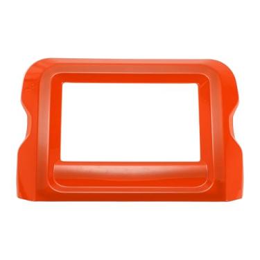 Imagem de REPAIROCK 1 peça de painel de navegação GPS capa de acabamento para Jeep Wrangler JL JLU 18-24 para Jeep Gladiator JT 2 portas 4 portas painel de controle central 7 polegadas guarnição ABS laranja