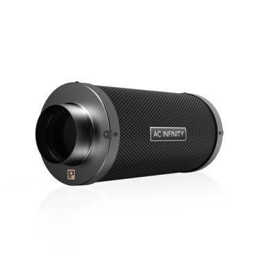 Imagem de AC Infinity Filtro de ar carbono GG 10 cm, com ganchos premium de carvão virgem australiano, pré-filtro e corda, esfregador de odor de flange reversível adequado para ventilador de duto em linha, controle de odores, hidroponia