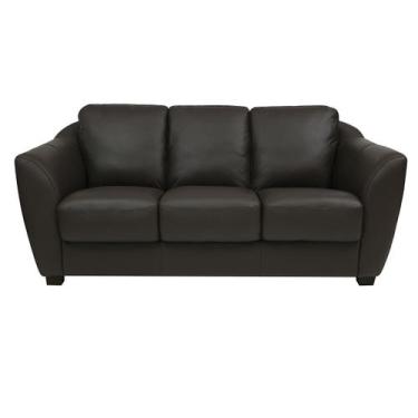 Imagem de Sofá de Couro Baltic 3 Lugares Marrom - Mempra