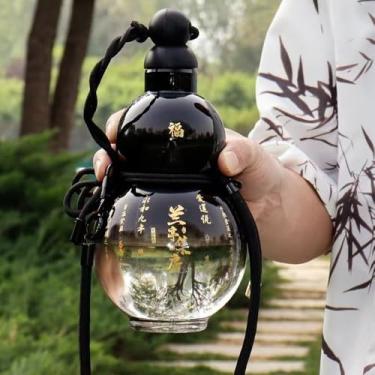 Imagem de ZIYOUGOU Garrafa de água de cabaça, 930 ml de água esportiva de viagem para jarra de academia, jarro portátil de viagem de grande capacidade, durável, garrafa de água de cabaça de cristal