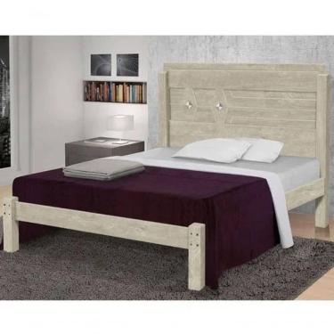 Imagem de Cama Casal Extensível Livia 100% Mdf E Estrado 100% Madeira Carmolar Artico