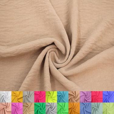 Imagem de Stylish Fabric 150 cm de largura fluxo de ar Cey 100% poliéster, não elástico, 160 g/m2 tecido leve e respirável da The Yard para costura, vestuário de verão e projetos de bricolage, Mocha 2 jardas