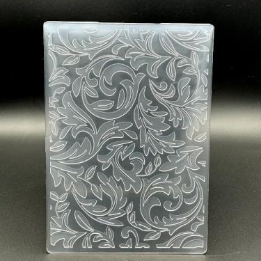 Imagem de Modelo de pasta em relevo de plástico 3D estilo vintage textura de folhas florais tamanho A6 para fazer cartões, faça você mesmo, scrapbook, papel, artesanato, artesanato, scrapbook, artes, decoração