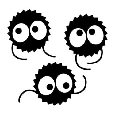 Imagem de Adesivo de vinil Sprites Cute Anime Soot NOK |Laptop Carros Caminhões | Preto |14 x 13,5 cm|NOK2340