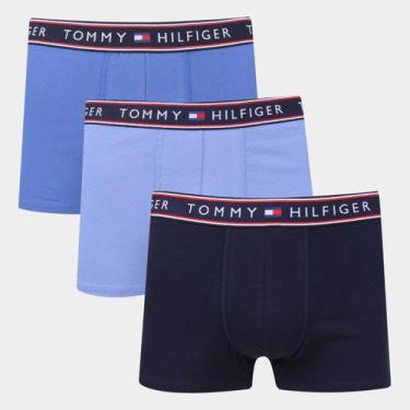 Imagem de Kit Cueca Boxer Tommy Hilfiger Stretch Trunk Selling 3 Peças, Azul, P