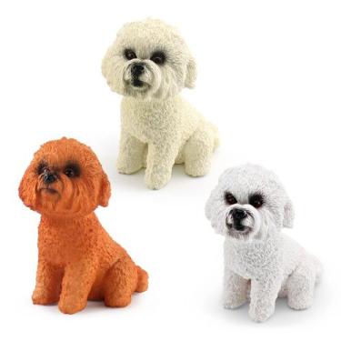 Imagem de Estatueta realista de cachorro de pelúcia em PVC modelo animal Poodle 
