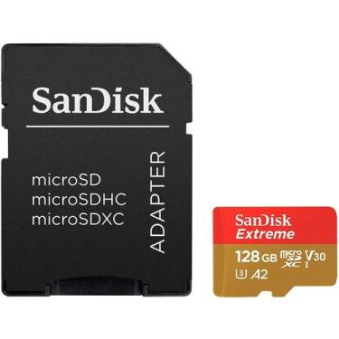 Imagem de Cartão de Memória Micro SDXC Extreme A2 Sandisk 128GB 190MBS 2X1