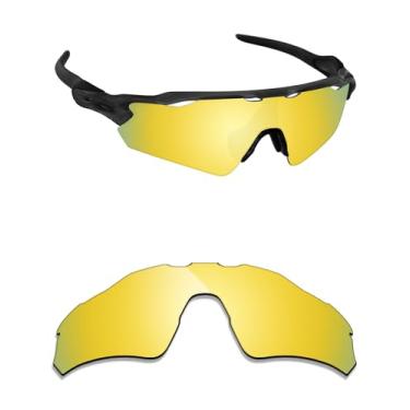 Imagem de Alphax Lentes de reposição polarizadas para óculos de sol Oakley Radar EV Path OO9208 - Opções, Espelhado em ouro 24k