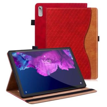 Imagem de Varohix Capa para Lenovo Tab P11 (2ª geração) 29.2 cm/Pad Plus 2023 PU Leather Suporte de visualização multi-ângulo com bolso para cartão P11 Gen2, vermelho