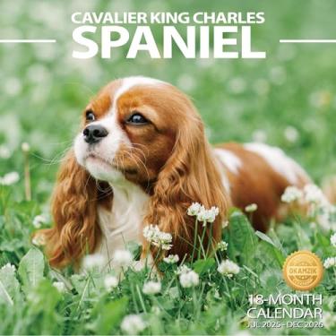 Imagem de Calendário de parede 2025-2026 Cavalier King Charles Spaniel, calendário de parede mensal com blocos grandes para organização e planejamento, agenda acadêmica, casa, escritório e família, papel grosso