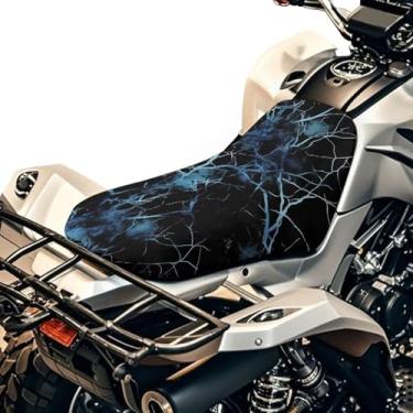 Imagem de Howilath Capa de assento azul camuflada para quadriciclo e árvore de caça, impermeável, poliéster, 4 rodas, capa protetora para motocicleta para Polaris Sportsman 570 450 850, Polaris Scrambler 400